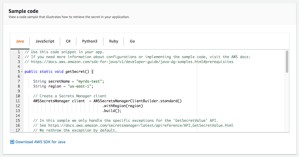 Sample code for integration